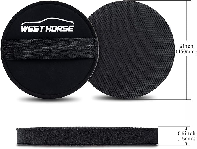 6" Car Detailing Clay Pad, Clay Bar Pad Disc for Auto Detailing, 1Pc Magic Clay Pad and 1Pc Hand Strap Applicator (6 Inch, Black)