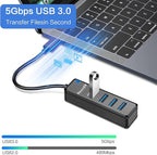 SmartQ USB C Hub 4 Ports, USB Hub with 4 USB 3.0 Ports, Powered Type-C Splitter for Laptop, MacBook Pro, iMac, iPad Pro, Chromebook, Pixelbook, Galaxy S23 and More Devices