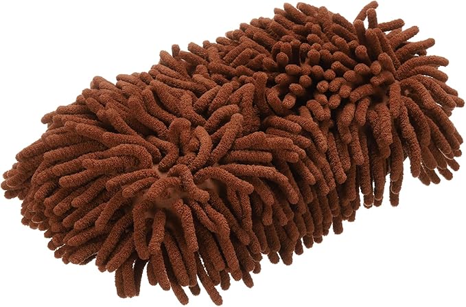 HARFINGTON Car Wash Sponge 9.1" x 4.7" Chenille Microfiber Mitt Scratch-Free Absorbent Scour Scrubber Cleaning Sponge for Washing Detailing on Cars, Trucks, SUV, Boats, RVs, Coffee