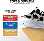 Cow Print Armrest Cover with 2 Side Pockets & Storage Bags, Cute Cow Car Decor,Center Console Cover Pad Organizer, Cow Pattern Cushion Mat,Interior Accessories for Most Vehicles (Black)