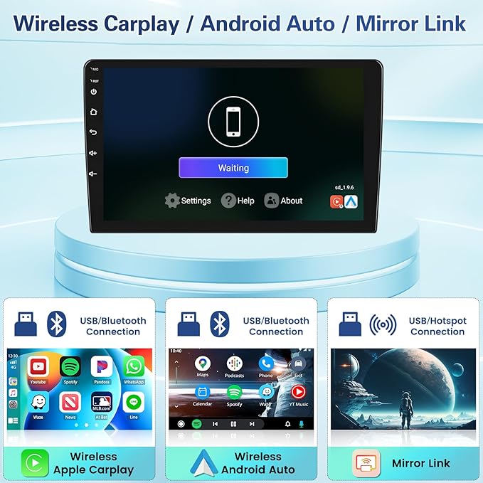 for Mitsubishi Mirage 2012-2018【2+64GB Dash kit】 Fuluku Android Car Stereo with Wireless Carplay Android Auto, 9" Touch Screen Radio Dash Kit GPS Navigation WiFi Bluetooth SWC Mic Backup Camera