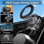 JKSML Magnetic Car Phone Holder [98LBS Strongest Suction & 2800gf Magnetic] 360° Adjustable Foldable Car Mount for Magsafe, Versatile for Car/Gym/Mirror Mount/Daily Stand, for iPhone & Android, Black