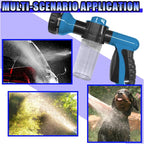 High Pressure Car Wash Foam Gun, 8 Way Spray Pattern Garden Hose Nozzle with 3.5oz/100cc Soap Dispenser, Adjustable Hose Spray Nozzle for Car Washing, Pet Shower, House Cleaning (Blue)