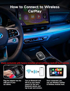 Kairiyard Wireless CarPlay Adapter for iPhone and Android Auto, 2-in-1 Convert Wired to Wireless Car Play Adapter, Plug and Play, No Latency, Fast and Stable Auto Connect, with USB/USB-C