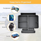 Center Console Organizer for 2021-2026 Chevy Tahoe/Suburban(Premier/High Country) & Yukon/Yukon XL(Denali/Denali Ultimate)Armrest Storage Accessories - Only Fit For Power Sliding Center Console