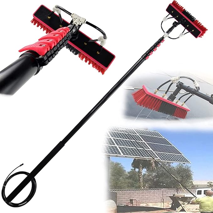 Telescopic Rod Cleaning Brush,Photovoltaic Panel Cleaning Brush,Washing Set Equipment Extension Pole Cleaning for Trucks Windows,5.4M (7.2M)