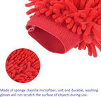 M METERXITY Microfiber Chenille Wash Mitt - Double Side Reusable Gloves for Cleaning Scratch-Free, Apply to Car Cleaning, Kitchen