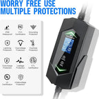 Portable Level 2& Level 1 Ev Charger for All SAE J1772 EVs, 25ft ETL Listed Electric Vehicle Charger, Smart Adjustable 6-16A,120-240V, Timer Function,Weatherproof IP66 with NEMA 6-20 Plug