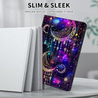 Case for 7" Kindle Paperwhite 12th Generation 2024 & Kindle Colorsoft Signature Edition,Leather Folio Adjustable Stand Cover Auto Wake/Sleep for Kindle Paperwhite 2024,Purple Glitter Moon