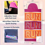 Gone For a Run Car Seat Towel Cover – Hooded Moisture-Wicking Microfiber Seat Protector – 30" x 60" – for Runners and Outdoor Enthusiasts – Run with Inspiration