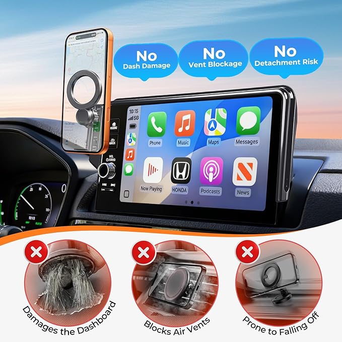 Car Phone Holder for Toyota Venza 2024 2023 2022 2021 (Only for 12.3-Inch Screen) 360° Rotation Magnetic Cell Phone Mount, Compatible with Magsafe, Does Not Affect Air Vent