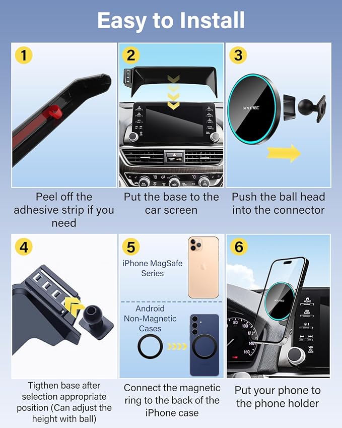 SKYLOTEC Phone Holder for BMW X3 2018-2021/X4 2019-2021 Accessories 10.3/10.25-Inch Screen Fixed Clip, Car Magnetic Phone Mount Compatible with MagSafe, Magnets Fast Wireless Charger Phone Base