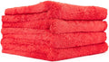 The Rag Company - Eagle Edgeless 500 (4-Pack) Professional Korean 70/30 Blend Super Plush Microfiber Detailing Towels, 500GSM, 16in x 16in, Red