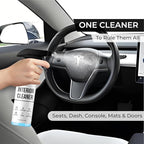 Interior Cleaner For Tesla White & Black Vegan Leather - Stain Remover - Solution for Complete Interior Cleaning - Ideal for Seats, Doors, Console, Dash - Accessories For Tesla Model 3, Y, S, X