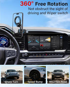 PZK Car Phone Holder for Chevy Silverado 1500/GMC Sierra 1500 2022 2023 2024 2025 2026 Accessories 13.4-Inch Screen Compatible with MagSafe Chevy Phone Mount with 360° Rotating Extension Rod