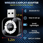 2026 Upgraded 4-in-1 Wireless CarPlay Adapter, Convert Wired to Wireless CarPlay & Android Auto, Support AirPlay & Screen Mirroring, Zero Latency Plug & Play, USB/Type-C for iPhone iOS & Android