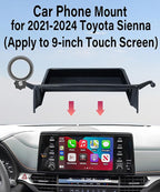 Car Phone Holder for Toyota Sienna 2021-2024 Accessories Apply to 9 Inch Screen Fixed Clip Magnetic Cell Phone Mount Hands-Free 360 Degree Rotation with Dashboard Storage Tray