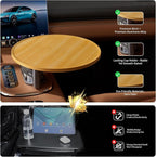 Car Tray & Car Desk for Laptop, 360° Rotating Wood Cup Holder Table, Steering Wheel Tray, Car Accessories for Women & Men,Compatible with Tesla Model Y/3/S, Ford F150/Explorer/Maverick & Most Vehicles