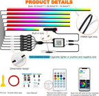 Jushope Interior Car LED Strip Lights, Acrylic LED Lights for Car with Dynamic Dreamcolor Chasing, Ambient Lighting Kits Music Sync Wireless APP and RF Remote Control (6 in 1)