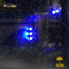 Partsam 1Pc Dual Revolution Watermelon Light, Amber 17LED Turn Signal/Marker Lights to Blue Auxiliary Light, Underglow Lights Compatible with Freightliner Kenworth Peterbilt Trucks