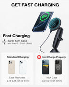 APPS2Car Upgraded for QI2 Magsafe Cup Holder Charger, Car Mount Charger 15W Fast Charging, Wireless Magnetic Cell Phone Stand with Tri-Pivot Arm for iPhone 17 Air Pro Max Plus 16 15 14 13 12