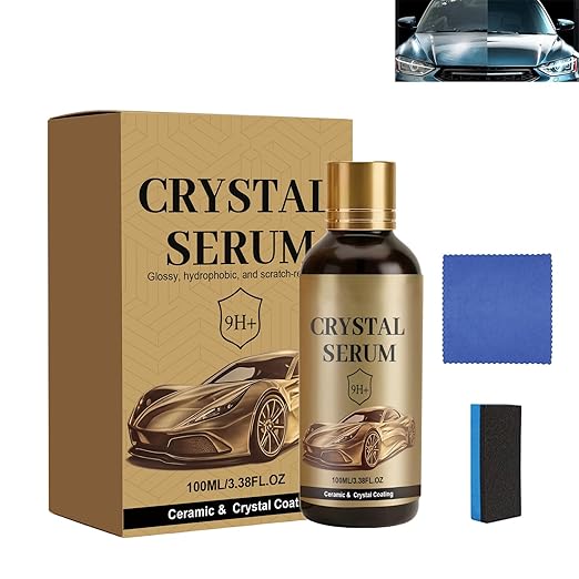 Ceramic Car Coating Kit - Crystal Serum, 9H+ Hardness Professional Ceramic Coating for Car, Advanced Graphene CeramicCoating, Long-Lasting Shine & Easy Maintenance (1pcs)