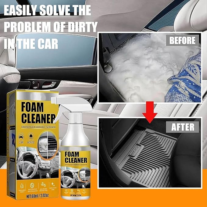 Car Interior Foam Refinisher Cleaner, All Around Master Foam Cleaner, Multi Purpose Foam Cleaner for car, All Purpose Rinse Cleaning Foam, Foam Cleaner All Purpose for Car and Kitchen (5PCS)