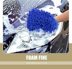 2 PCS Car Microfiber Wash Mitt, 5.51In X 9.05In Chenille, for Car Washing, Elastic Cuff Multi-Purpose Wash Mitt Cleaning Kit (Black)