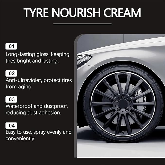New 2026 Car Tire Ceramic - Powerful Wheel Cleaning Refurbish Wax, Tyre Nourish Cream, Tire Wax for Ultimate Wheel Protection (2 PCS Basic Set)