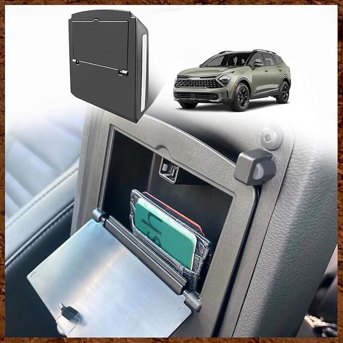Muslogy for 2023 2024 2025 2026 Sportage Upgraded Armrest Hidden Storage Box Center Console Insert Secret Organizer Compartment Compatible with Kia Sportage 2026-2023 NQ5 Accessories(Upgraded)
