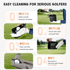 Teccom Golf Club and Ball Cleaning Bag, Golf Cleaner Pouch with Three-Layer Waterproof Fabric Technology, Microfiber Layer, Neoprene, PU Leather Exterior, Detachable Clip, Golfer Gift