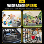 MIKKUPPA Car Trunk Organizer - 65L Collapsible Trunk Organizer with Lid, Sturdy Car Storage for SUV Auto Truck Van with Adjustable Straps and Non Slip Bottom (Gray)