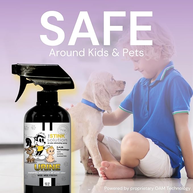 The Stink Solution Urine Odor Eliminator Spray Completely Removes Cat Urine, Dog Pee, & Human Urine Odor from Carpet, Mattress, Floors, Grass, Outdoor Turf, etc. - 1 16 oz, 1 4 oz (WeeWee Fresh)