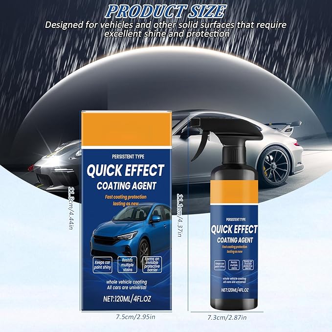 2Pcs Advanced Quick Effect Coating Agent,Car Coating Spray, 2025 New Car Paint Protection，Car Scratch Wax Polish Spray Waterless Wash，Multi-Purpose Oil Film Emulsion Glass Cleaner