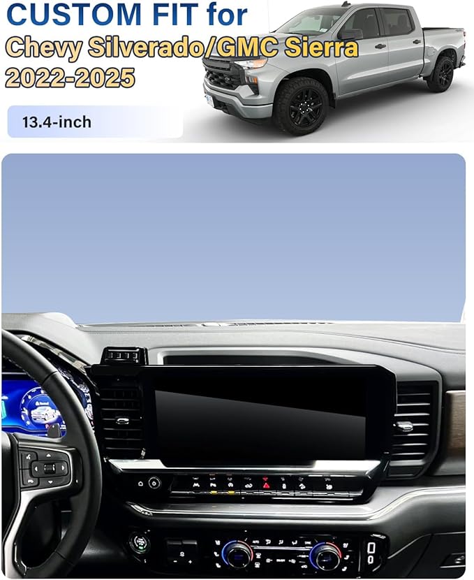 Magnets Phone Mount for 2022-2025 Chevrolet Chevy Silverado1500/GMC Sierra 1500 2500HD 3500HD Accessories 13.4-Inch Screen, Cell Phone Base Automobile Cradles Magnetic Phone Holder for MagSafe