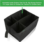 Lebogner Luxury Car Organizer - Front Seat & Backseat Organizer, 4 Inside, 6 Outside Pockets, Easy Fold Design