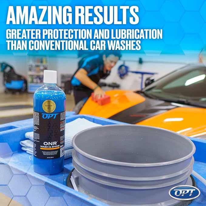 Optimum No Rinse Wash and Shine Version 5 - ONR Rinseless Car Wash Soap for Auto Detailing, Use On Paint, Ceramic Coatings, Glass, Interior (4 Gallons)