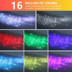 16W Car Home Starlight Headliner Kit, Twinkle & Sound Activate RGBW Fiber Optic Lights with APP & Remote Control, Star Lights for Ceiling Decoration, 600 pcs 9.8ft