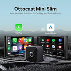 OTTOCAST 2026 Upgrade Mini Slim 3.0, 2-in-1 Wireless CarPlay & Android Auto Adapter, Plug & Play Dongle, Fast Auto-Reconnect, Dual-Band 5Ghz, for Cars with Wired CarPlay & Android auto (Black)