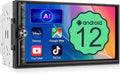 Double Din Car Stereo Wireless Apple CarPlay Android Auto,7 in Android Car Radio Head Unit with QLED Touchscreen, Bluetooth,WiFi, GPS Navigation, FM/USB/SWC/AUX/Subwoofer