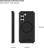 Rokform - Galaxy S23 Case, Rugged Series, Magnetic Case with Twist Lock, Drop Tested Armor (Black)