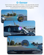 Dash Cam, 360° Dash Cam Front and Rear Inside, 4K/2.5K UHD Dash Camera for Cars, Night Vision, Built-in 5G WiFi & GPS, G-Sensor, 185° Wide Angle, HDR, Parking Mode, Support 512GB Max