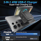 45W Super Fast Charger Type C for Samsung S26 S25 S24,3Pack 45W Dual Port USB C Fast Phone Charger Block & 6/10/10FT Type C Charging Cord for Samsung Galaxy S26 S25 Ultra/S23/S22,Android,iPhone 17