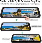 BY-J 9.66" 4K Mirror Dash Cam Front and Rear, Backup Camera for Cars, Full Touch Screen Rear View Mirror Camera, Smart Driving Assistant, Loop Recording Streaming Media