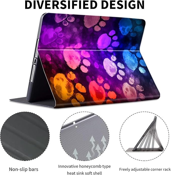 Case for 6" Kindle 11th Generation Case 2024/2022 Release,Leather Slim Folio Adjustable Stand Cover with Auto Wake/Sleep for Basic Kindle 2024/2022 11th Gen e-Reader,Purple Glitter Paw