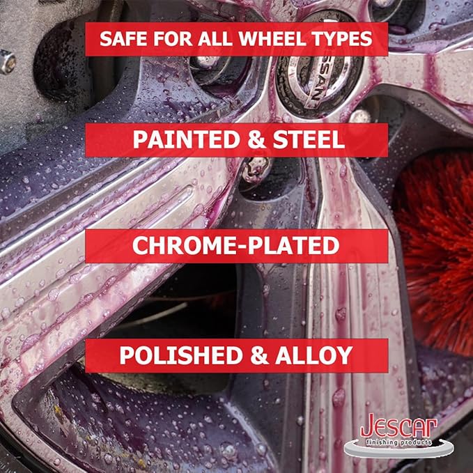 Jescar ReactShine Wheel Cleaner & Iron Remover – 22oz – Removes baked-in brake dust, road grime, and contaminants, Fast Acting, Safe for Paint, Alloy Wheels, Most Finishes