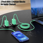 USB C Fast Charger for iPhone 17/ Air/16/15 Pro Max,2Pack 10FT Type C Charger Block & Cable, PD 3.0 Super Fast Charging for iPad Pro MacBook Air/Pro M1/M2, AirPods-Green