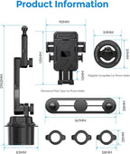 Dual Cup Phone Holder for Car, Cup Mount, Holds 2 Phones Simultaneously, car Phone Mount Compatible with MagSafe, Fits iPhone/Samsung/Motorola/Google/LG/TCL & 4.0-7.0 Inch Smartphones