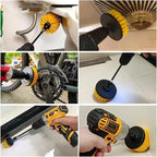 Nylon Round Cleaning Brush Set for Electric Drill - High-Density Bristle Carpet and Glass Cleaning Tool Kit(3pcs)
