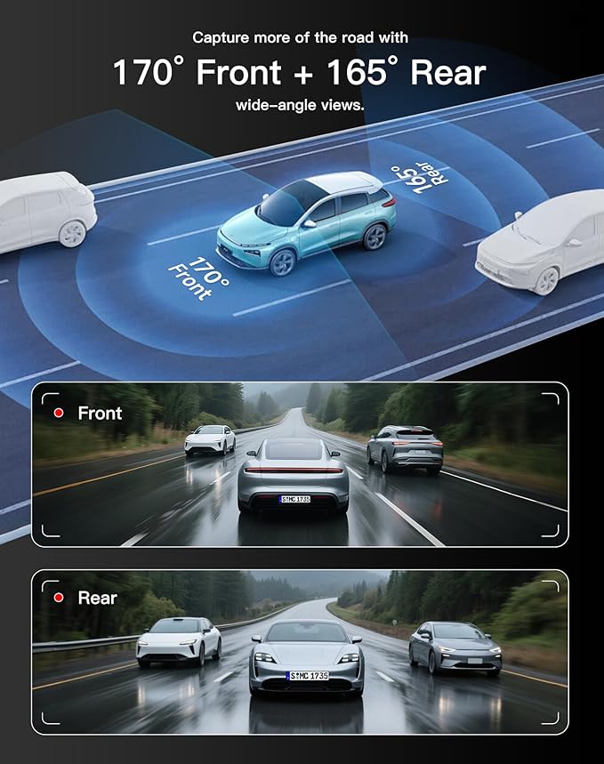 Dash Cam Front and Rear: 4K+2.5K Dash Camera for Cars - Dashcam Built-In WiFi APP Control 64GB Included 3.39" Touchscreen 24H Parking Monitor WDR Night Vision Loop recording Collision Detection(X5)